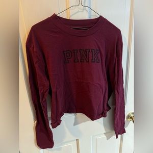 VS pink long sleeve crop top